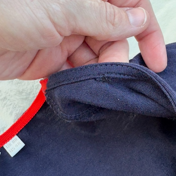 Boden navy blue t-shirt dress, size 4, belted - Picture 7 of 10